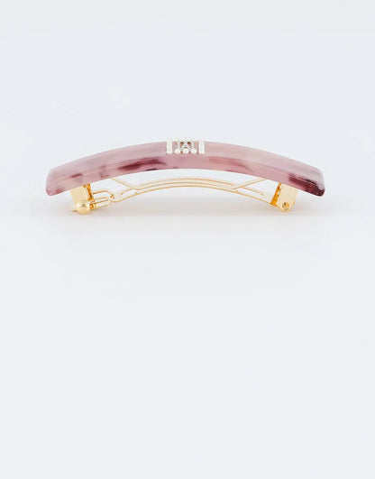 L'Exquise Barrette-Pink-Rhinestone hair barrette-Hair slide barrette-Pink barrette-Alexandre de Paris GCC-8 cm 

