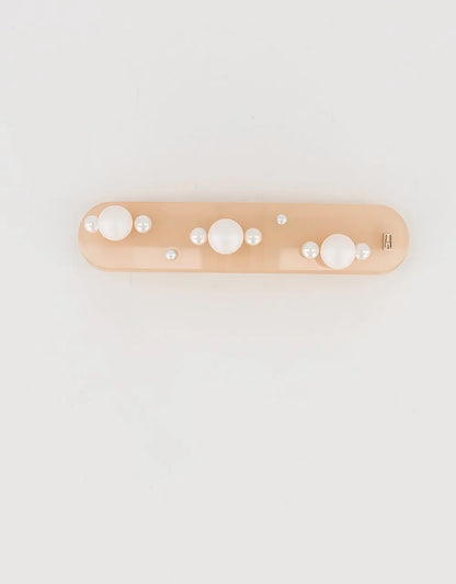 Grain De Perle Barrette-Beige-8 cm-Wedding Hair Accessory -Alexandre de paris GCC