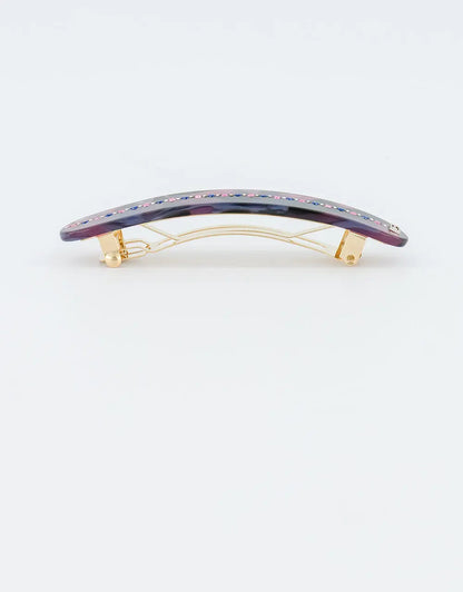 Monceau Barrette-Purple-Purple marble barrette-Jewel barrette-Hair slide barrette-Alexandre de Paris GCC-8 cm 