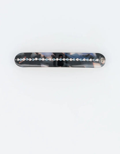 Bastille Barrette-Blue-White & blue crystal barrette-Jewel barrette-Hair slide barrette-Alexandre de Paris GCC-8 cm  