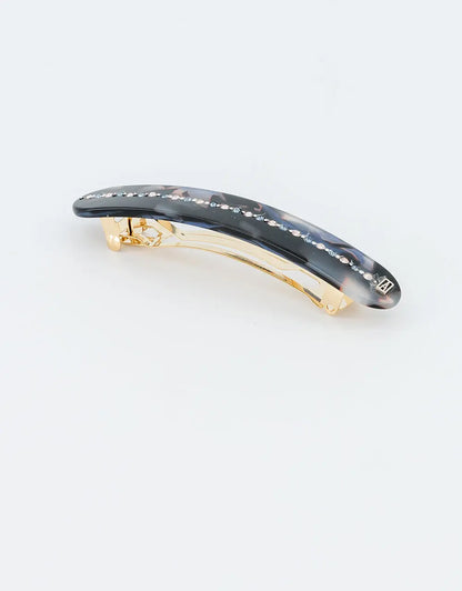Bastille Barrette-Blue-White & blue crystal barrette-Jewel barrette-Hair slide barrette-Alexandre de Paris GCC-8 cm  