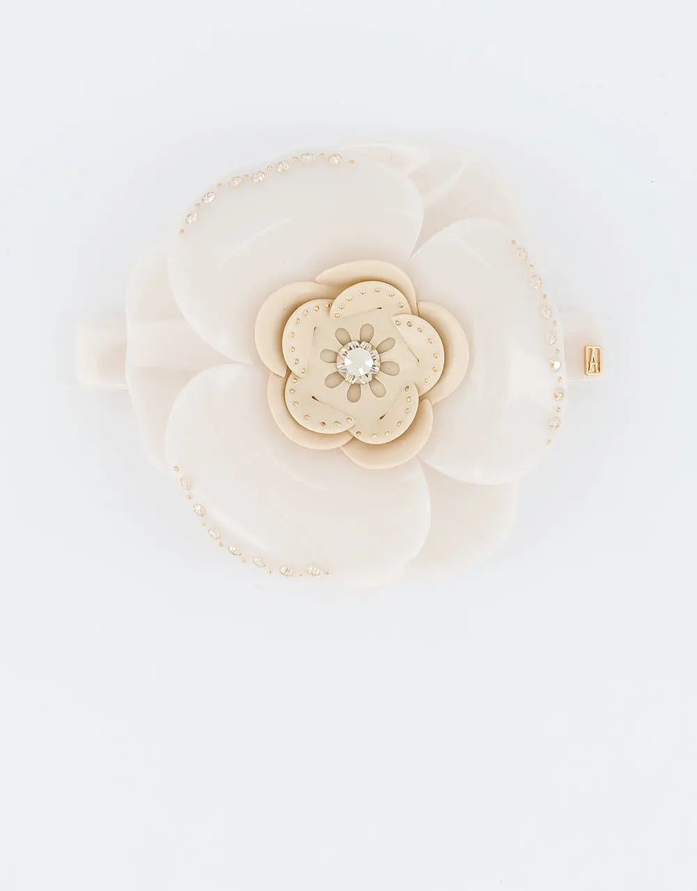 Sidonie Barrette-White barrette-8 cm-Bridal hair barrette-Fancy barrette-Alexandre de paris GCC
