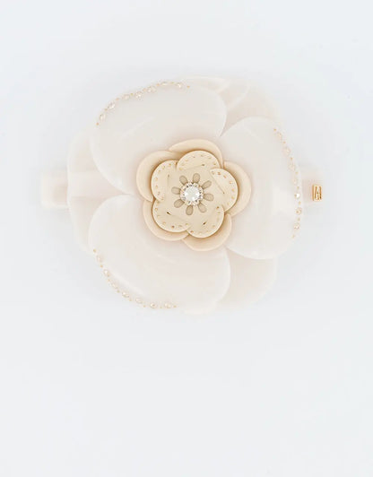 Sidonie Barrette-White barrette-8 cm-Bridal hair barrette-Fancy barrette-Alexandre de paris GCC