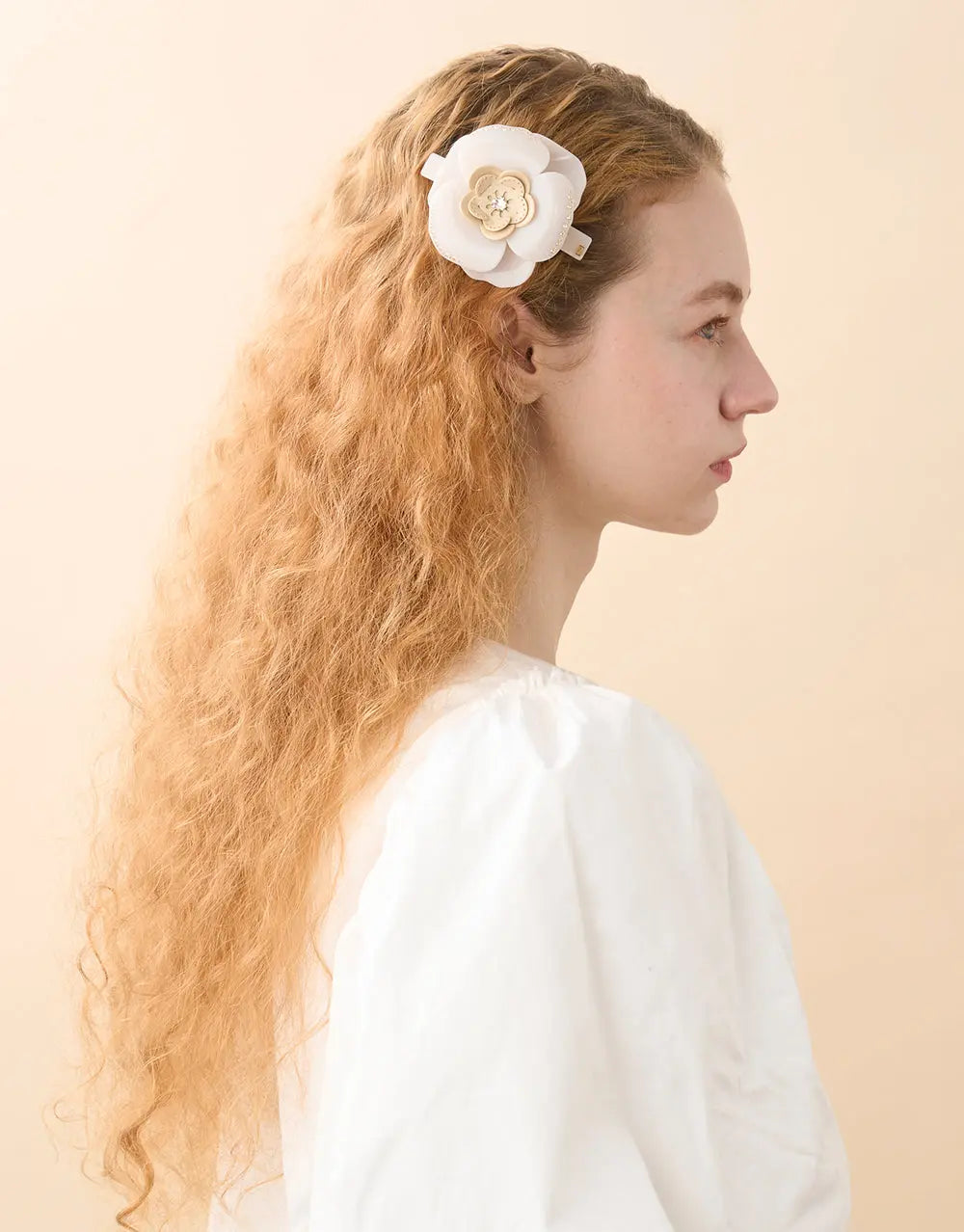 Sidonie Barrette-White barrette-8 cm-Bridal hair barrette-Fancy barrette-Alexandre de paris GCC