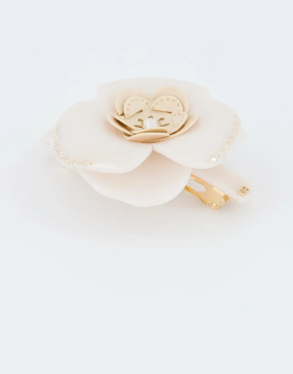 Sidonie Barrette-White barrette-8 cm-Bridal hair barrette-Fancy barrette-Alexandre de paris GCC