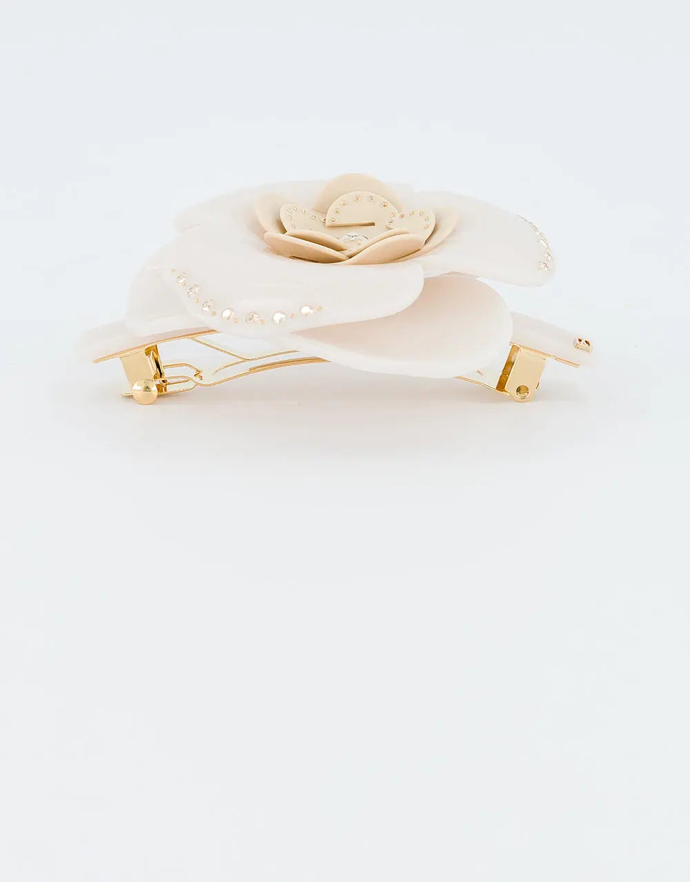 Sidonie Barrette-White barrette-8 cm-Bridal hair barrette-Fancy barrette-Alexandre de paris GCC