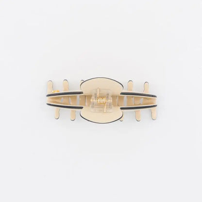 Vanille Claire hair clip-Beige hair clip-small size-elegant design-top view-Alexandre de Paris GCC