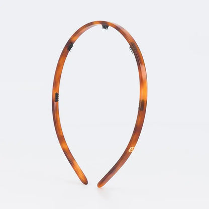 Diadème fin Headband-Brown-Headband for women-Brown headband-Acetate headband-Alexandre de Paris GCC-Luxury French headband-Premium hair accessory 