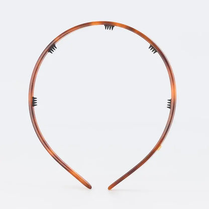 Diadème fin Headband-Brown-Headband for women-Brown headband-Acetate headband-Alexandre de Paris GCC-Luxury French headband-Premium hair accessory 