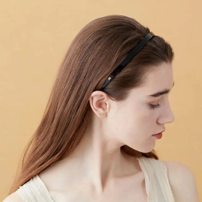 Halo Chic Headband-Black-Black headband-Acetate headband-Luxury headband-Alexandre de Paris GCC-Premium black hair accessory-French headband
