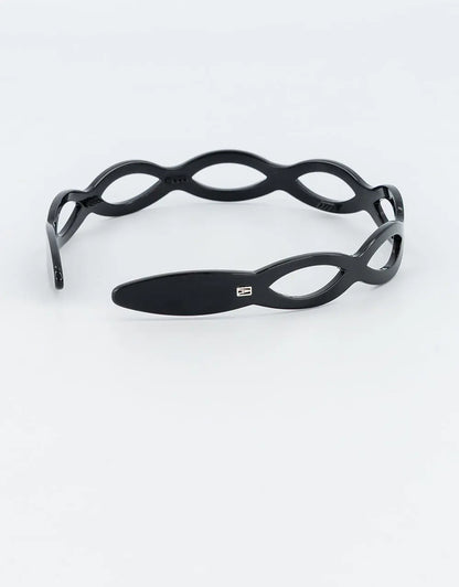 Chic Absolu Headband-Black-Designer black headband-Modern hair accessory-French luxury headband -Alexandre de Paris GCC 
