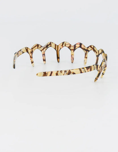 Rive Gauche Headband - Marble Blond-Hair band with teeth-Comb style headband-Alexandre de Paris GCC