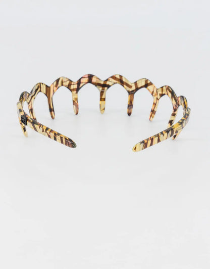 Rive Gauche Headband - Marble Blond-Hair band with teeth-Comb style headband-Alexandre de Paris GCC