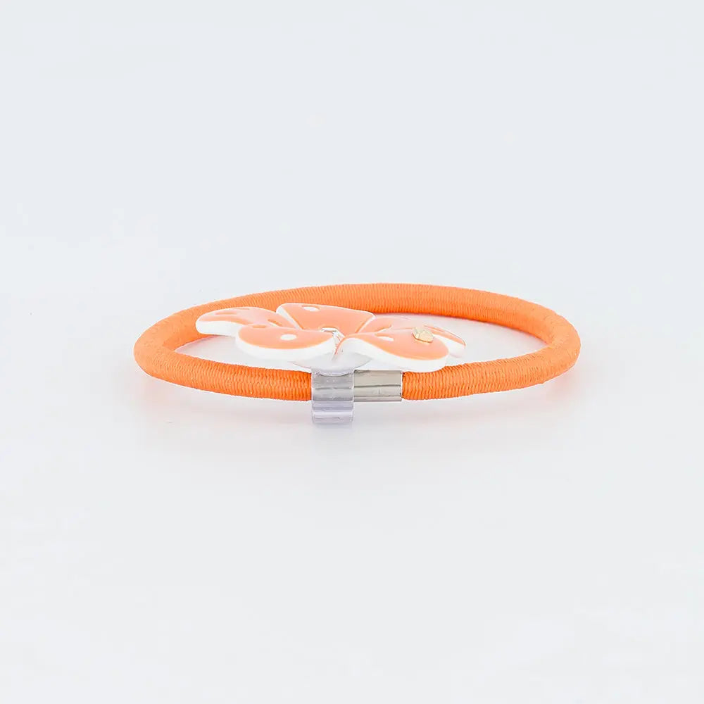 Ressac Ponytail-Orange-Hair Band for Girls-Orange Floral Hair Band-Soft Hair Band-Cute Hair Band-Elastic Hair Tie-Flower Hair Accessory-Sparkling Centre-Ponytail Hair Band-Kids and Adult Hair Accessory-Alexandre de Paris GCC