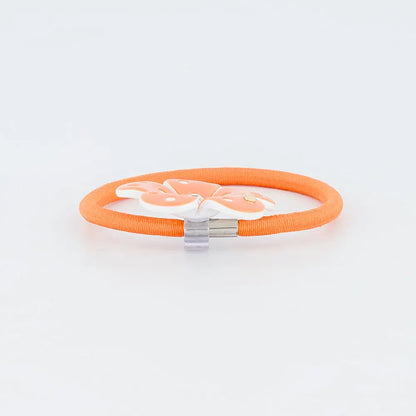Ressac Ponytail-Orange-Hair Band for Girls-Orange Floral Hair Band-Soft Hair Band-Cute Hair Band-Elastic Hair Tie-Flower Hair Accessory-Sparkling Centre-Ponytail Hair Band-Kids and Adult Hair Accessory-Alexandre de Paris GCC