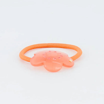 Marée Ponytail-Orange-Hair Band for Girls-Pink Swarovski Crystals-Elastic Hair Band-Flower Silhouette-Floral Hair Band-Soft Hair Band-Cute Hair Band-Elastic Hair Tie-Crystal Hair Tie-Alexandre de Paris GCC