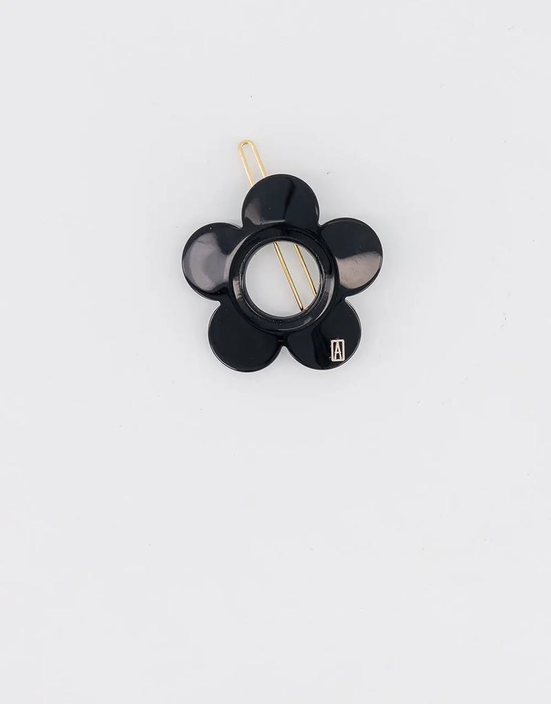 TImeless|Side Barrette|4.5|BLACK|Acelate