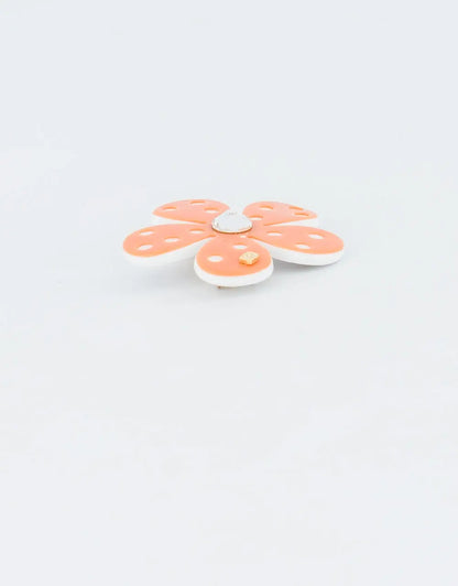 Bout’chou Clip-orange flower hair barrette-floral hair barrette-cute barrette-flower side hair clip-orange barrette-crystal barrette-Swarovski crystal hair accessory-for kids teens and adults-Alexandre de Paris GCC