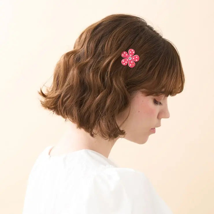 mini-cherie-clip-pink-flower-hair-barrette-crystal-barrette-swarovski-crystals-kids-adults-alexandre-de-paris-gcc-4 cm hair barrette