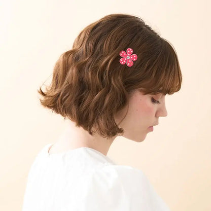 mini-cherie-clip-pink-flower-hair-barrette-crystal-barrette-swarovski-crystals-kids-adults-alexandre-de-paris-gcc-4 cm hair barrette