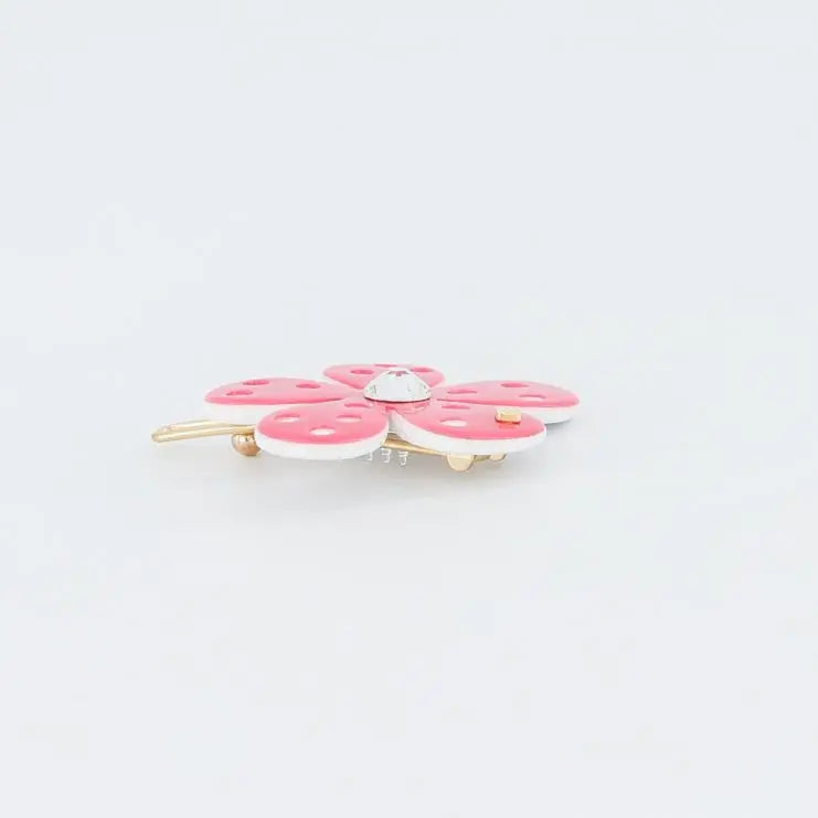 mini-cherie-clip-pink-flower-hair-barrette-crystal-barrette-swarovski-crystals-kids-adults-alexandre-de-paris-gcc-4 cm hair barrette