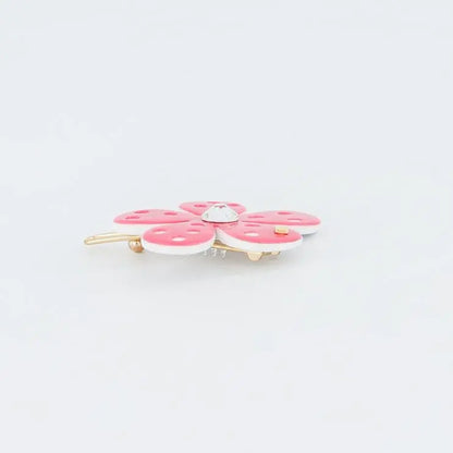 mini-cherie-clip-pink-flower-hair-barrette-crystal-barrette-swarovski-crystals-kids-adults-alexandre-de-paris-gcc-4 cm hair barrette