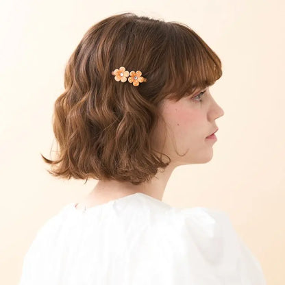 chaleur-clip-orange-hair-slide-decorative-hair-slide-side-barrette-flower-design-swarovski-crystals-kids-adults-alexandre-de-paris-gcc-5.5 cm barrette