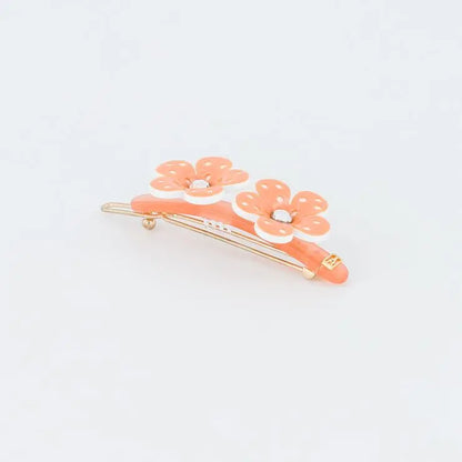 chaleur-clip-orange-hair-slide-decorative-hair-slide-side-barrette-flower-design-swarovski-crystals-kids-adults-alexandre-de-paris-gcc-5.5 cm barrette
