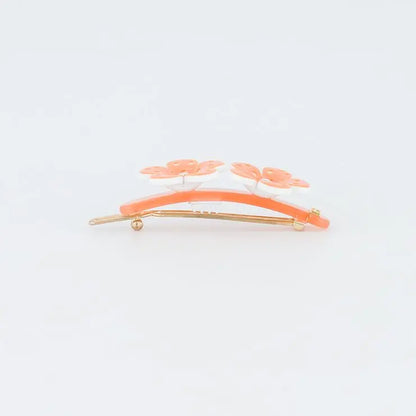 chaleur-clip-orange-hair-slide-decorative-hair-slide-side-barrette-flower-design-swarovski-crystals-kids-adults-alexandre-de-paris-gcc-5.5 cm barrette