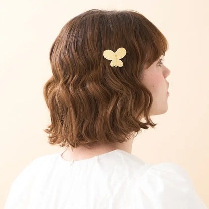 yellow-butterfly-hair-barrette-mini-hair-barrette-small-side-barrette-kids-adults-alexandre-de-paris-gcc-4 cm hair barrette-Butterfly clip for hair