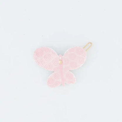 Barbe à Papa Rose Clip-pink-butterfly-hair-barrette-mini-small-side-barrette-4-cm-french-hair-barrette-for-kids-and-adults-alexandre-de-paris-gcc