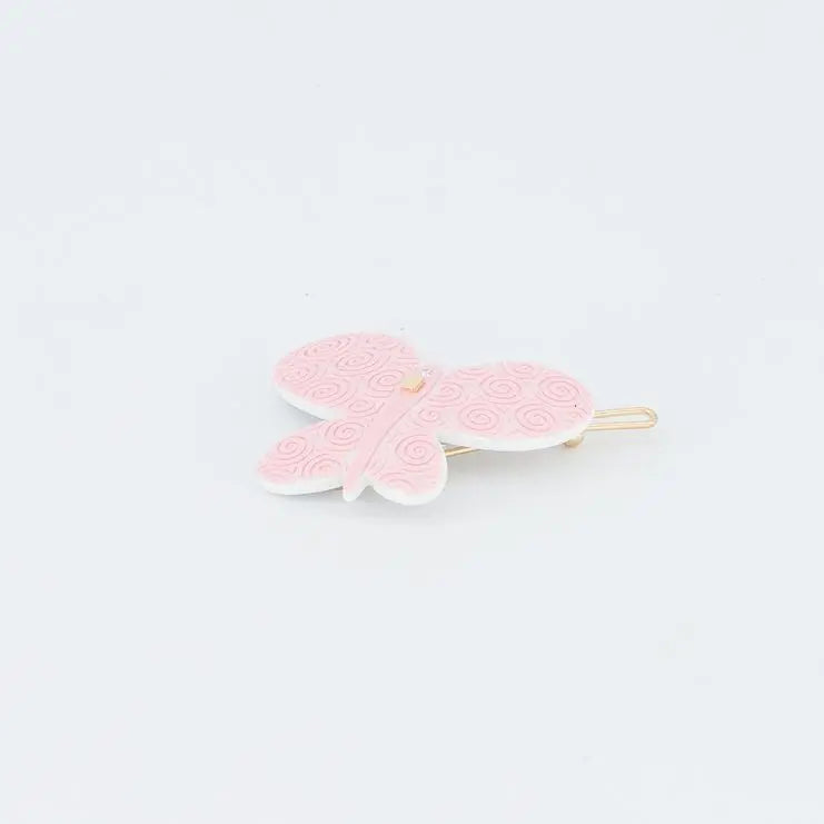 Barbe à Papa Rose Clip-pink-butterfly-hair-barrette-mini-small-side-barrette-4-cm-french-hair-barrette-for-kids-and-adults-alexandre-de-paris-gcc