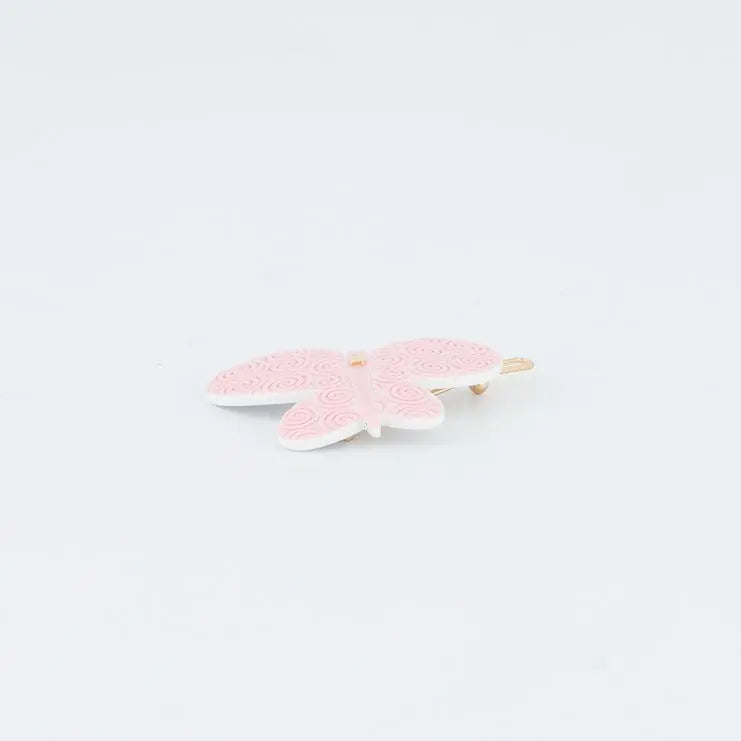 Barbe à Papa Rose Clip-pink-butterfly-hair-barrette-mini-small-side-barrette-4-cm-french-hair-barrette-for-kids-and-adults-alexandre-de-paris-gcc
