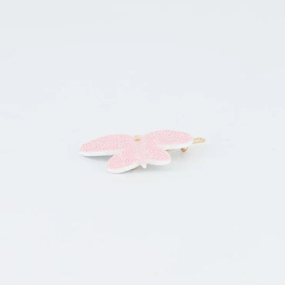 Barbe à Papa Rose Clip-pink-butterfly-hair-barrette-mini-small-side-barrette-4-cm-french-hair-barrette-for-kids-and-adults-alexandre-de-paris-gcc