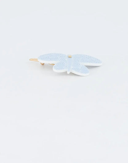 Mini Océan-blue butterfly hair barrette-blue hair clip-mini hair barrette-small hair barrette-butterfly side barrette-French hair accessory-for kids teens and adults-Alexandre de Paris GCC-4 cm barrette