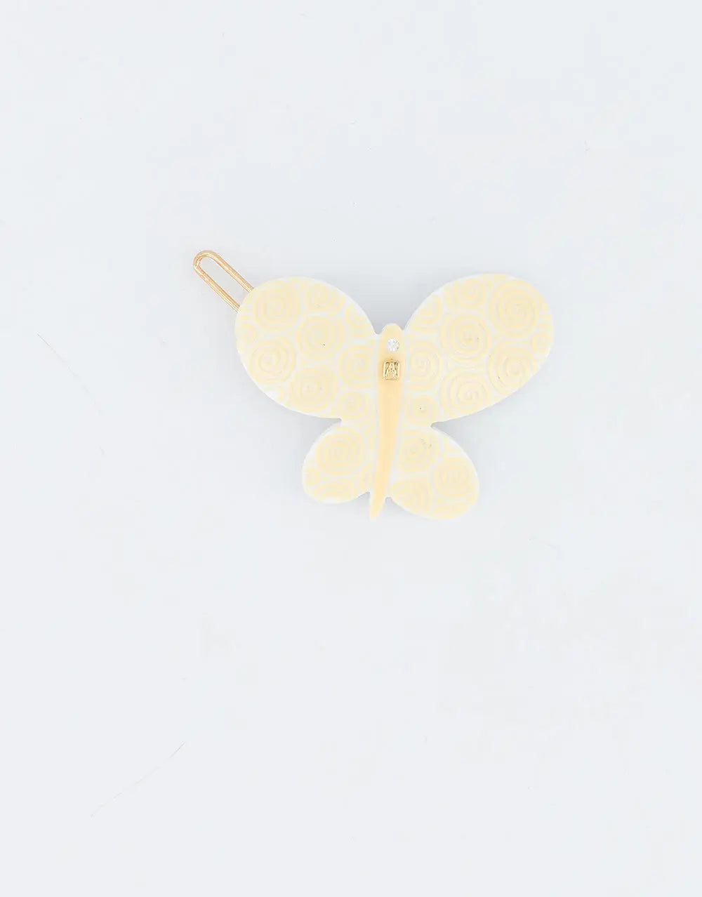 Lueur d’Or Clip-yellow butterfly hair barrette-4.5 cm side barrette-French hair barrette-yellow hair barrette-butterfly clip for hair-kids and adults hair accessory-Alexandre de Paris GCC