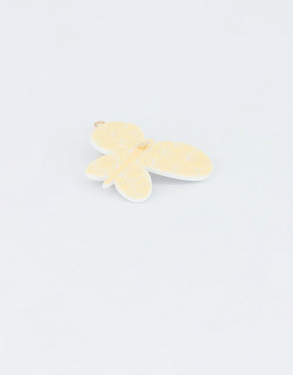 Lueur d’Or Clip-yellow butterfly hair barrette-4.5 cm side barrette-French hair barrette-yellow hair barrette-butterfly clip for hair-kids and adults hair accessory-Alexandre de Paris GCC