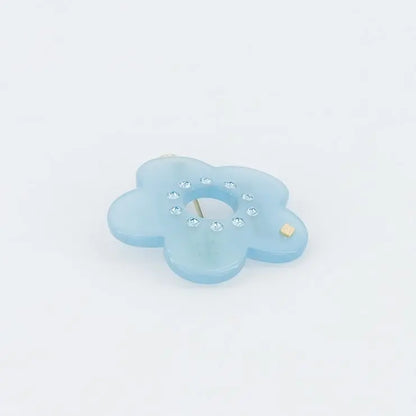 P’tite Princesse Clip-blue flower hair barrette-floral hair barrette-decorative hair slide-crystal hair barrette-flower side hair clip-blue barrette-kids teens adults-Alexandre de Paris GCC