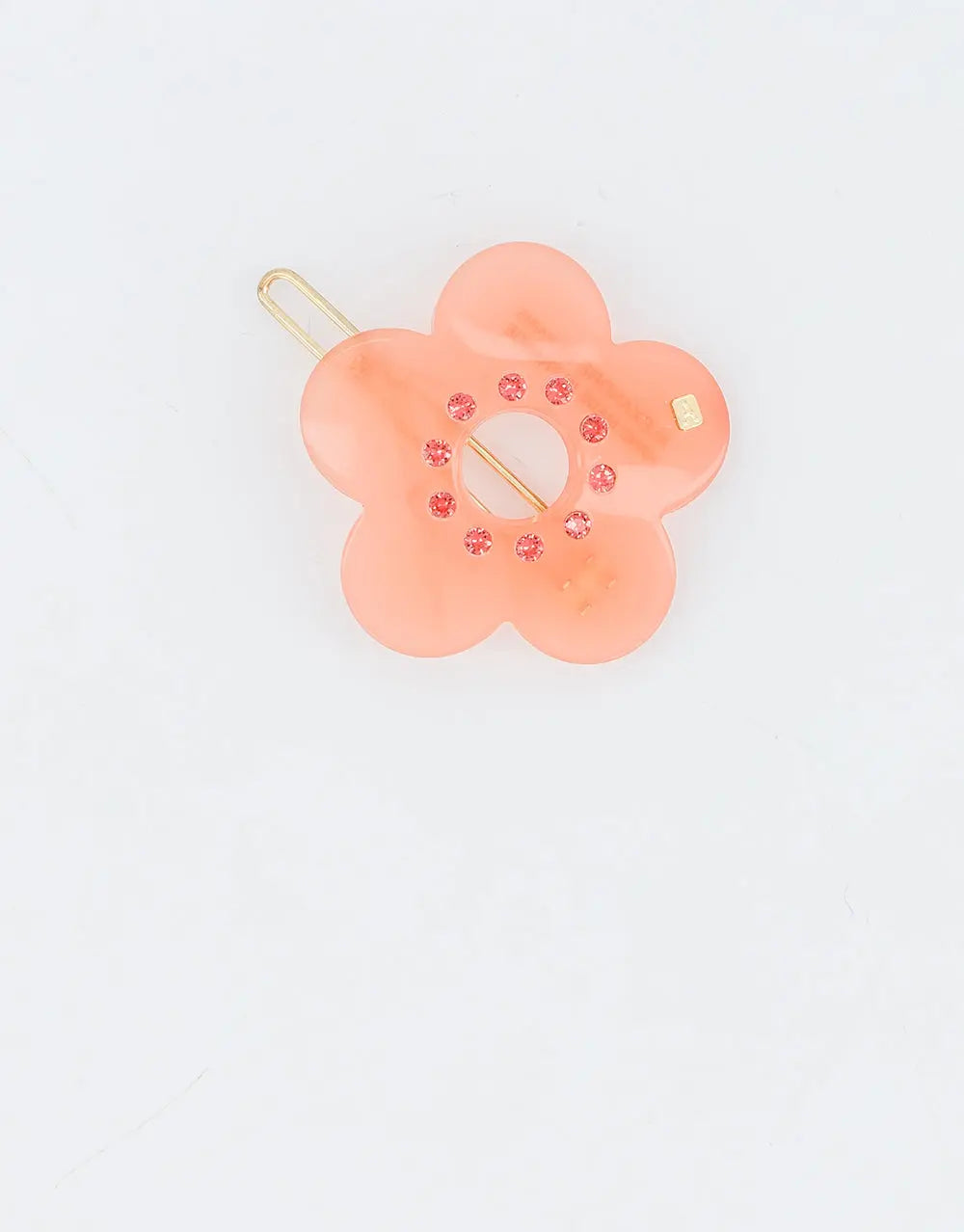 Bonheur Clip-orange flower hair barrette-floral barrette-crystal hair barrette-flower side hair clip-kids and adults hair accessory-Alexandre de Paris GCC 