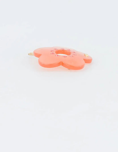 Bonheur Clip-orange flower hair barrette-floral barrette-crystal hair barrette-flower side hair clip-kids and adults hair accessory-Alexandre de Paris GCC 
