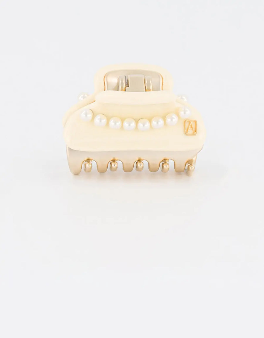 Ivory Pearl Clip - White