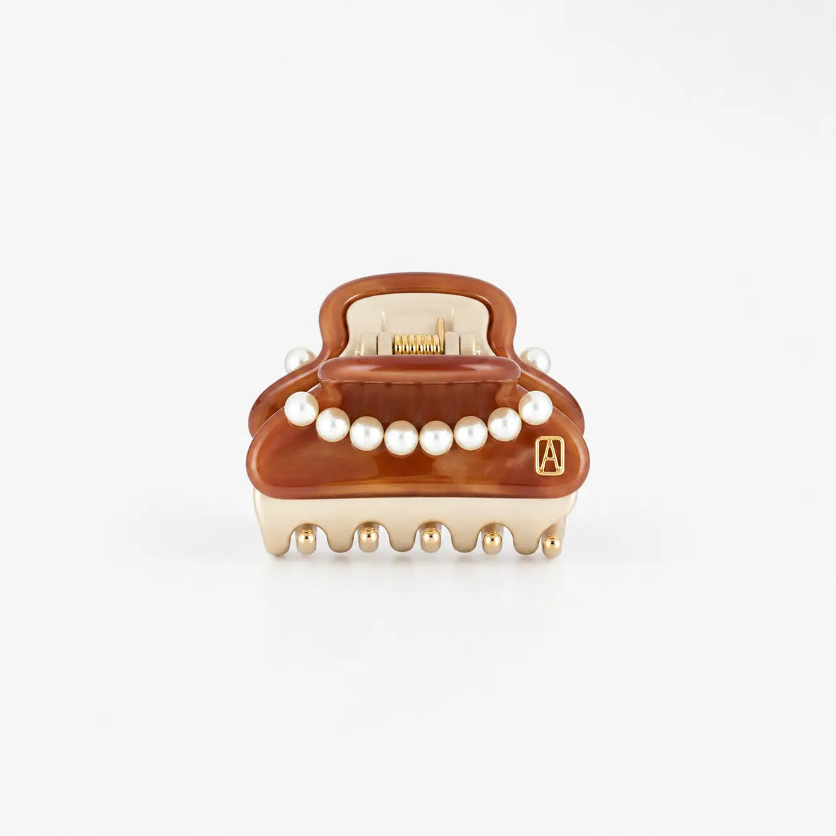 Isolde Clip-Brown-4.5 cm-Elegant fashion-vendome clips-Pearl claw clip-Alexandre de paris GCC