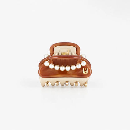 Isolde Clip-Brown-4.5 cm-Elegant fashion-vendome clips-Pearl claw clip-Alexandre de paris GCC