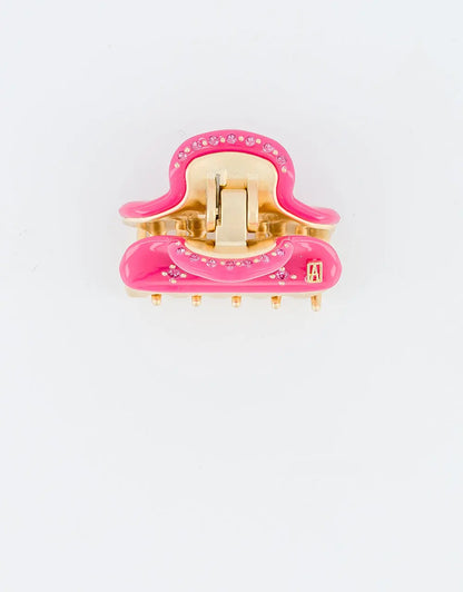 Écruelle Clip-Pink-Embellished claw clip-Hair clip with crystals-Luxury French hair accessory-4.5 cm-Alexandre de Paris GCC 
