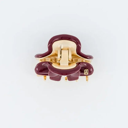Rubis Perlé Clip - Maroon - 4.5 CM- Eid attire clips-Vendome clip -bow hair clip-Alexandre de Paris GCC
