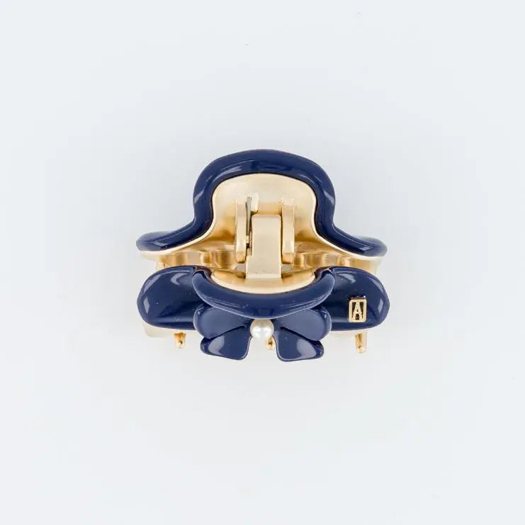 Camélia Bleu Clip - Blue - Eid attire vendome clip-bow hair clip-4.5 cm- Alexandre de paris GCC