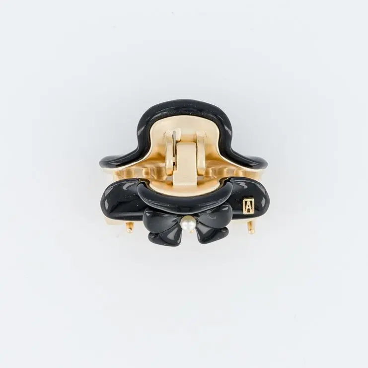 Mademoiselle Clip - Black - 4.5 cm - Eid attire bow hair clip - Alexandre de paris GCC-Vendome clip