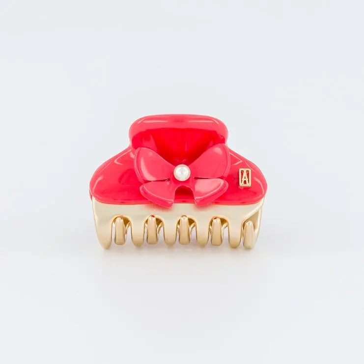  Rouge Cerise Clip-Red-Eid attire vendome clip-4.5 cm-Alexandre de Paris GCC-Bow hair clip