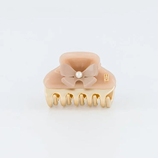 Caramel Clair Clip - Beige-4.5 CM-Eid attire- bow hair clip-Alexandre de paris GCC-vendome