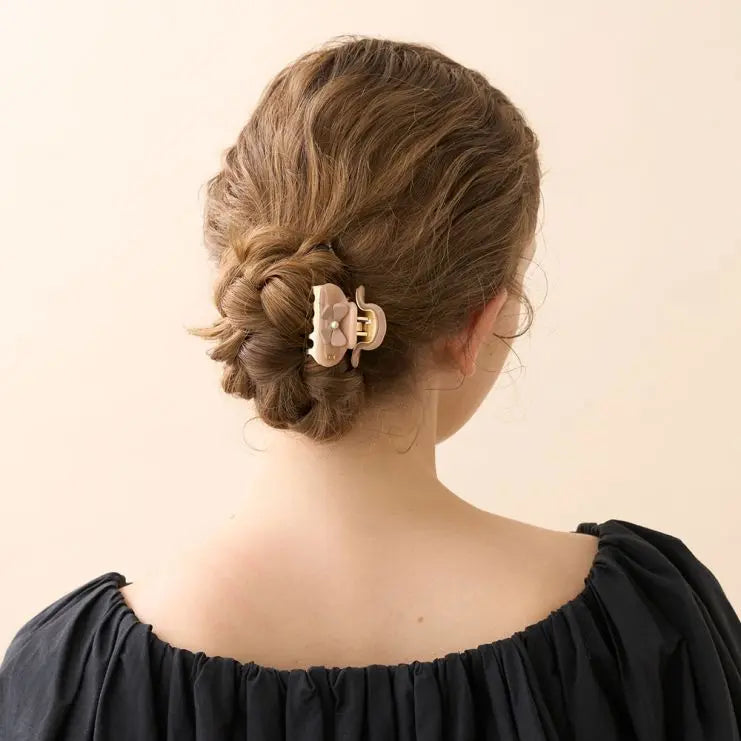 Caramel Clair Clip - Beige-4.5 CM-Eid attire- bow hair clip-Alexandre de paris GCC-vendome